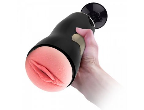 Dwustronny masturbator z wibracją B Series Fox czarny USB - 9